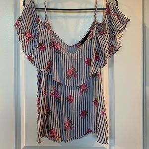 Floral cold shoulder blouse NWT